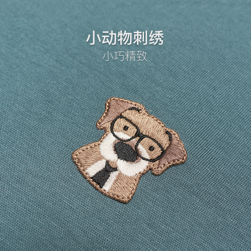 女式精緻動物圖案刺繡短袖T恤