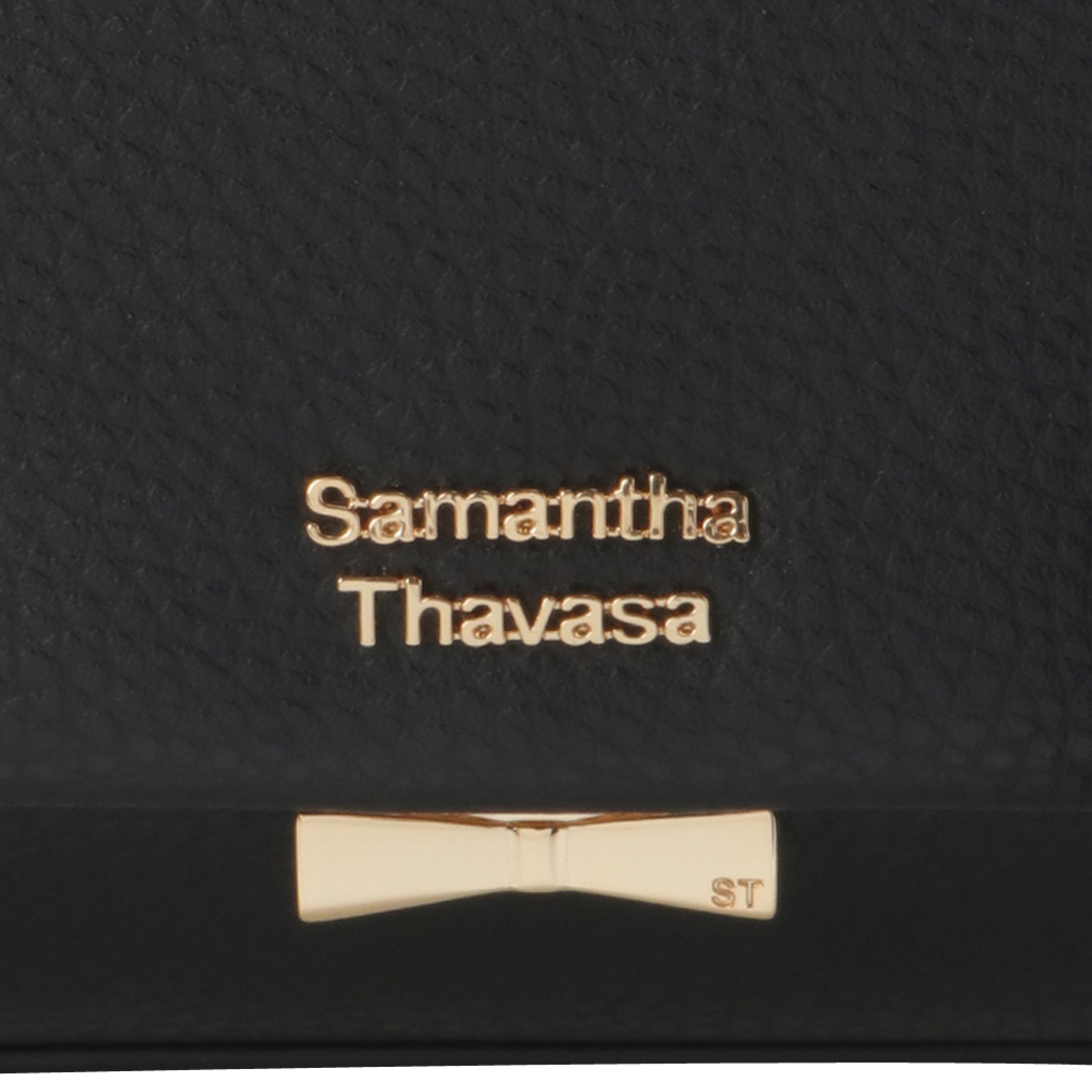 Samantha Thavasa velica拼色風琴單肩包 小號 黑色