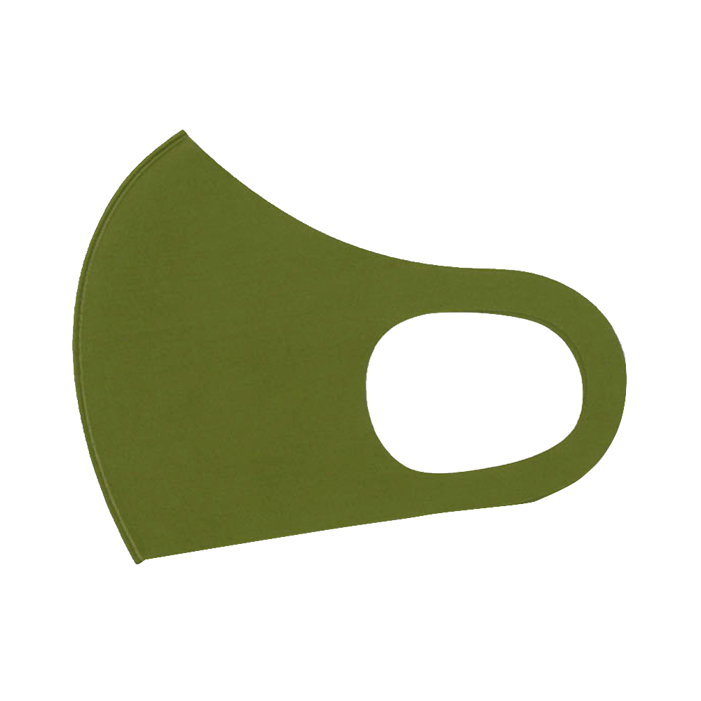 BABYDOLL 3片裝彩色個性防塵透氣口罩5422 卡其綠 M（成人普通款）