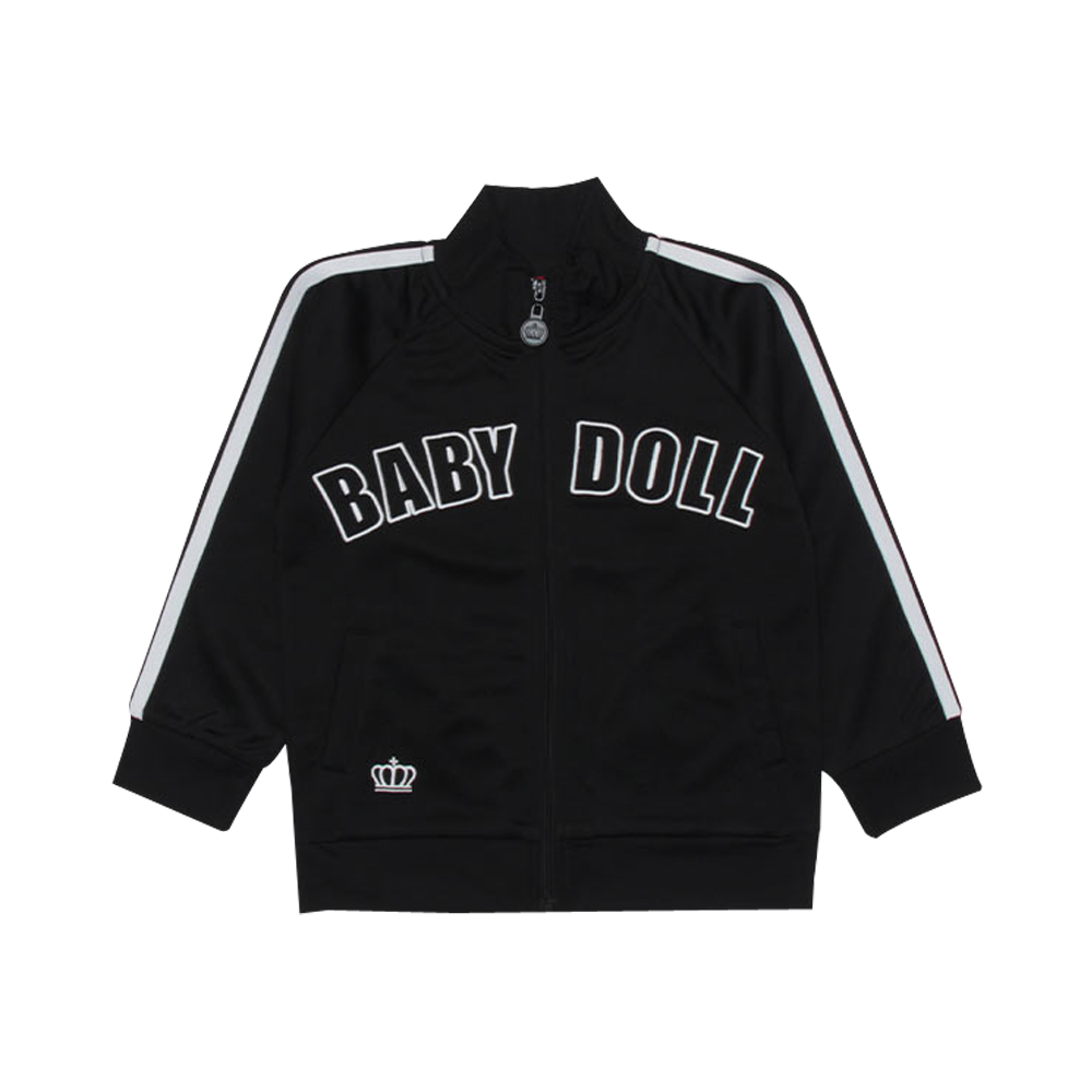 BABYDOLL 線條裝飾兒童運動夾克 黑色
