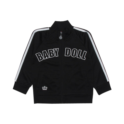 BABYDOLL 線條裝飾兒童運動夾克 黑色