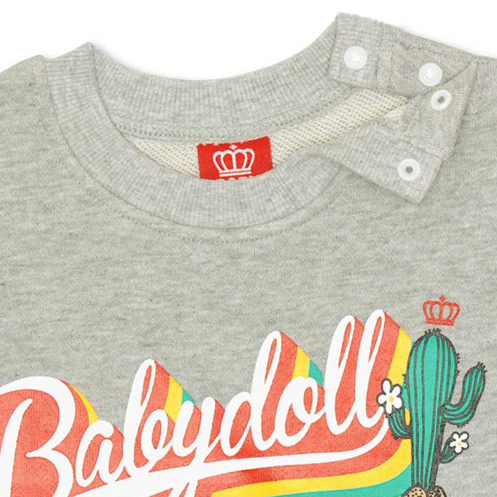 BABYDOLL 彩虹徽標印花圓領T恤0289K 灰色 120cm