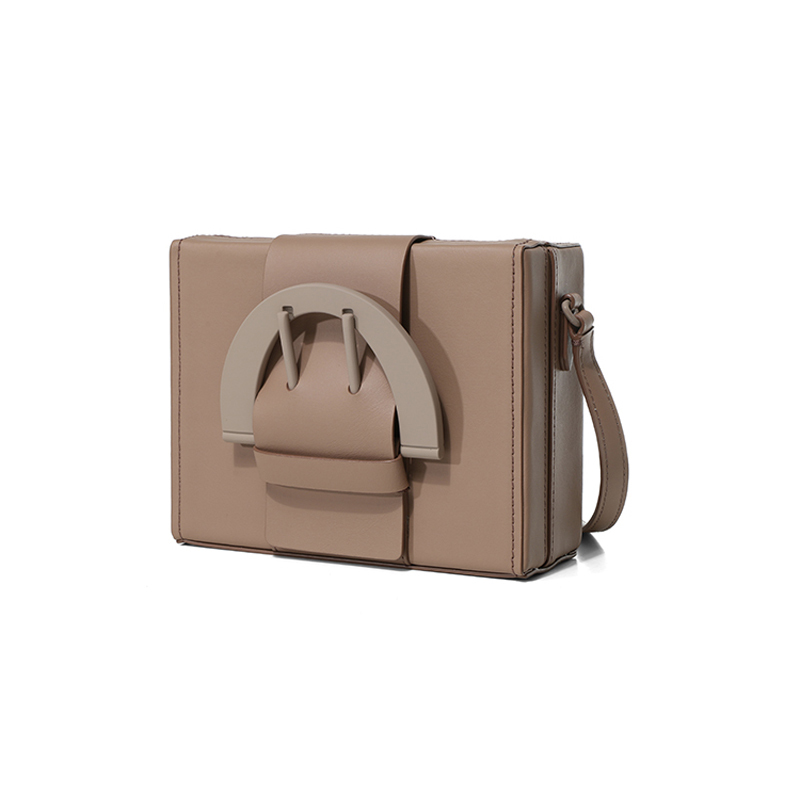 ZAC Zac Posen Biba Buckle Large Box Crossbody單肩斜挎包 礦物棕色 棕扣