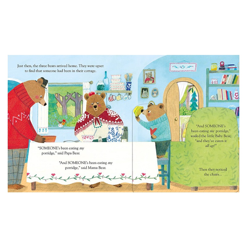 Usborne Peep Inside a Fairy Tale Goldilocks and the Three Bears偷偷看裏面童話 金髮女孩和三隻熊 英文原版 機關翻翻書