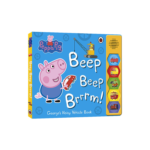 英文原版 小豬佩奇 Peppa Pig Beep Beep Brrrm 粉紅豬小妹 好忙的交通工具系列 大開本紙板發音書 幼兒生活常識 交通知識