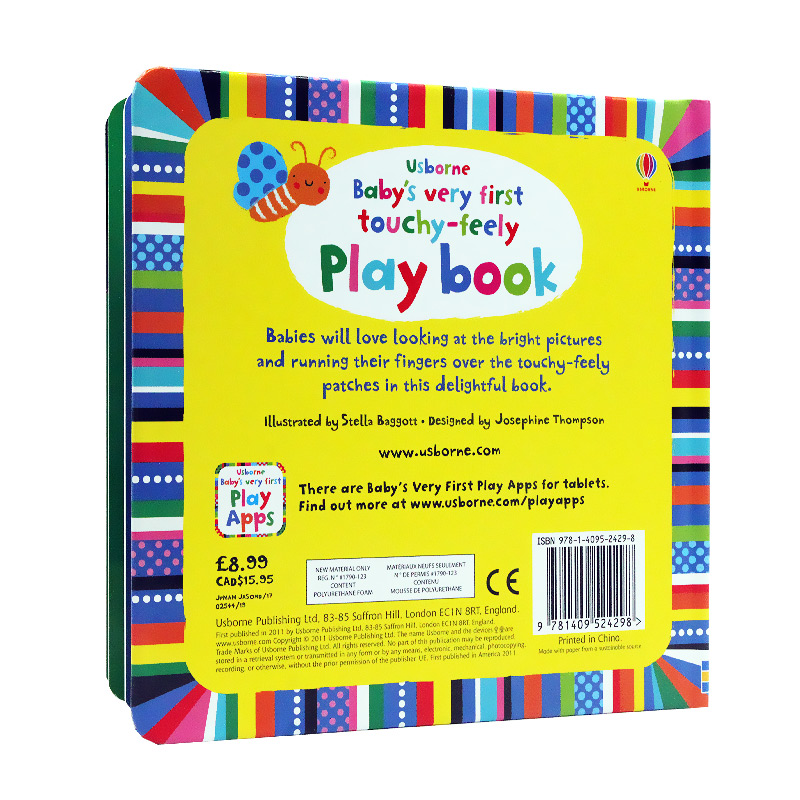英文原版繪本 Baby's very First Touchy-feely Play book寶寶的單詞書 適合0-3歲寶寶 認知紙板書觸摸書 Usborne 出品