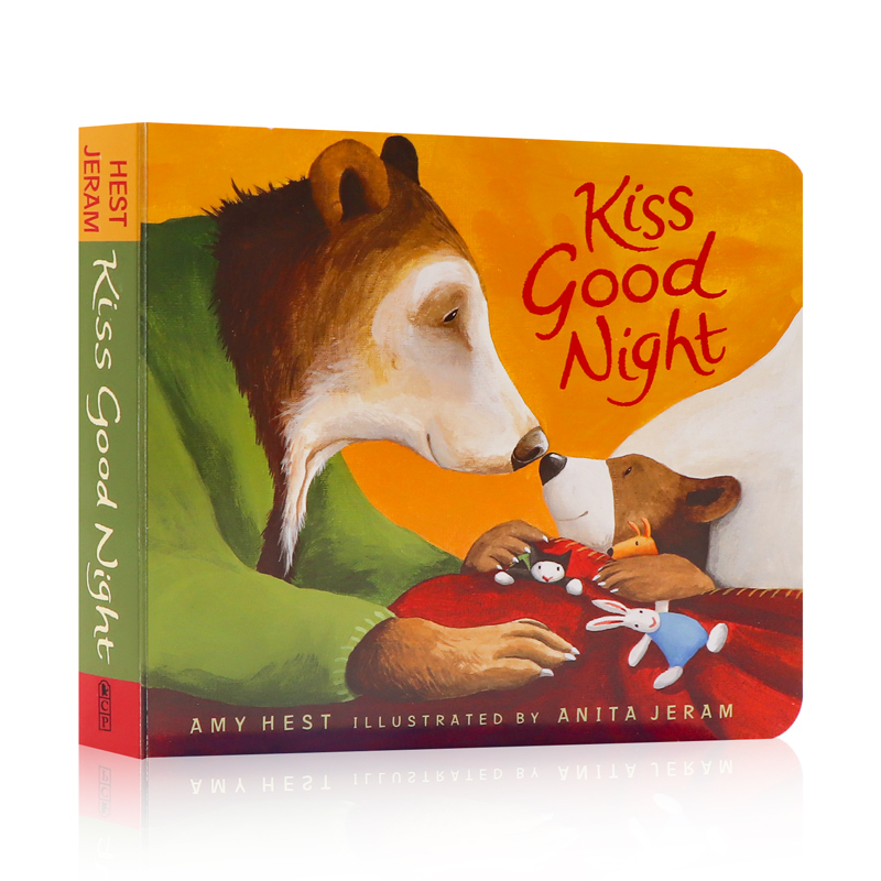 英文原版繪本 Kiss Good Night 親親晚安英語啟蒙早教 紙板書 0~3歲兒童讀物 親子家庭Candlewick Press出版