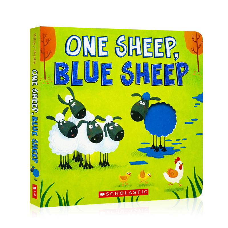 一隻羊 藍色的羊One Sheep Blue Sheep 英文原版繪本 趣味洞洞書 紙板書 兒童顏色數字啟蒙 早教認知讀物