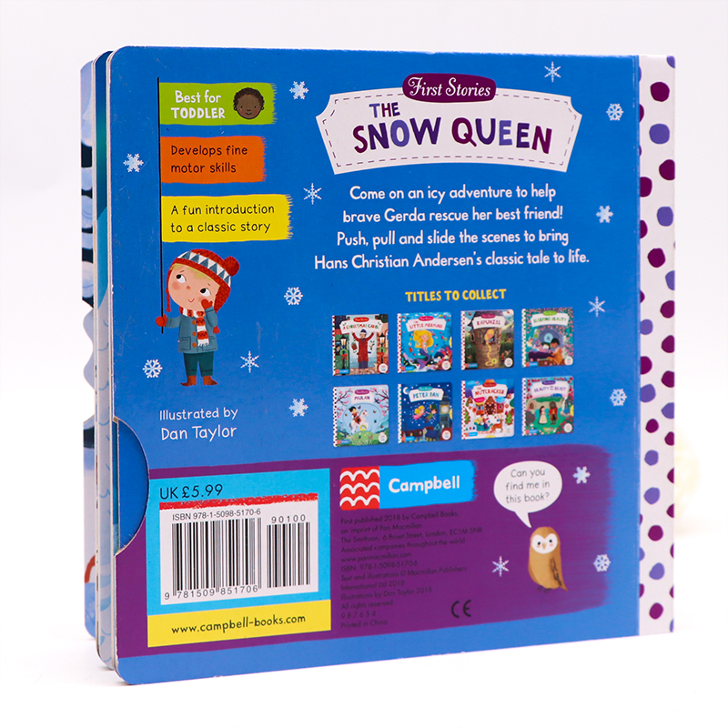 First Stories Busy系列 童話篇 The Snow Queen 冰雪女王 英文原版繪本低幼啟蒙機關操作紙板書推拉滑動趣味互動玩具書Campbell