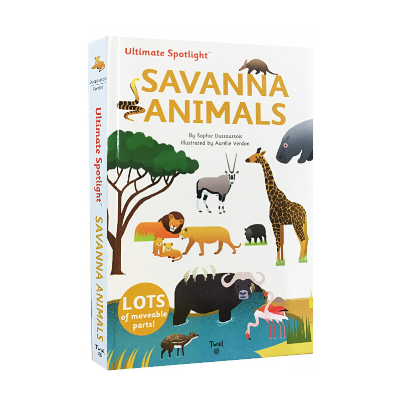 英文原版 Twirl Ultimate Spotlight: Savanna Animals 精裝 立體翻翻書 STEM啟蒙繪本 兒童益智早教 動物知識 兒童趣味科普
